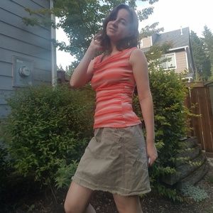 Khaki Distressed Skirt